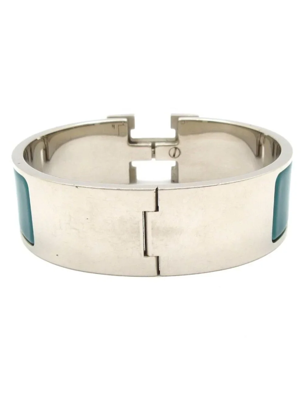 Hermes Bangle Clic Clac Silver Blue Green Bracelet